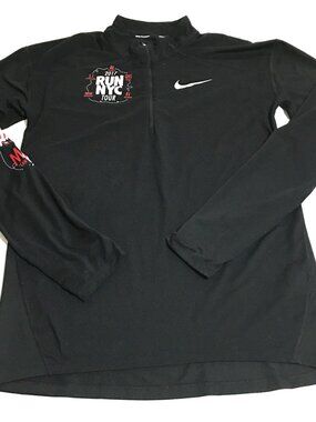 Nike Quarter Zip Pullover Black “Run NYC” Dri-Fit Small Men’s Marathon